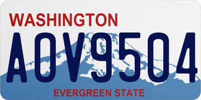 WA license plate AOV9504