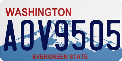 WA license plate AOV9505