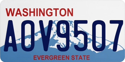 WA license plate AOV9507