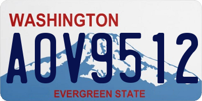 WA license plate AOV9512