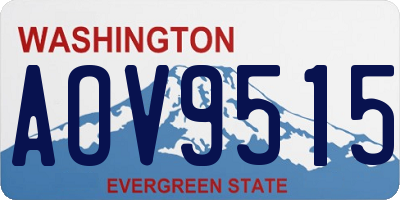 WA license plate AOV9515