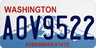 WA license plate AOV9522