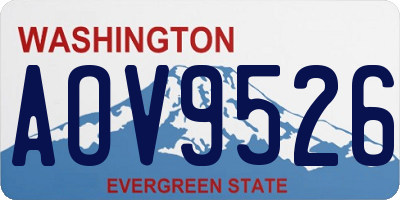 WA license plate AOV9526