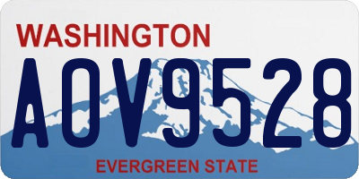 WA license plate AOV9528