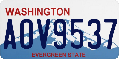 WA license plate AOV9537