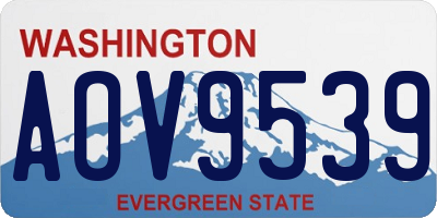 WA license plate AOV9539