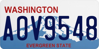 WA license plate AOV9548