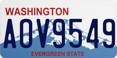 WA license plate AOV9549