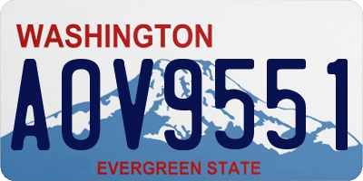 WA license plate AOV9551