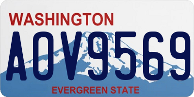 WA license plate AOV9569