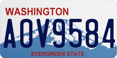WA license plate AOV9584
