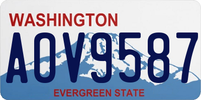 WA license plate AOV9587