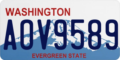 WA license plate AOV9589