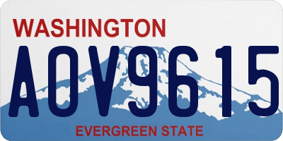 WA license plate AOV9615