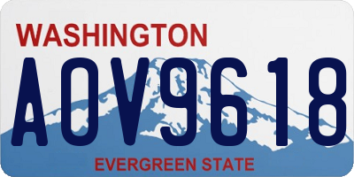WA license plate AOV9618