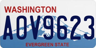 WA license plate AOV9623