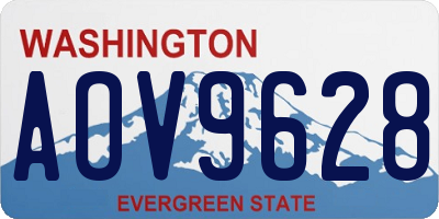 WA license plate AOV9628