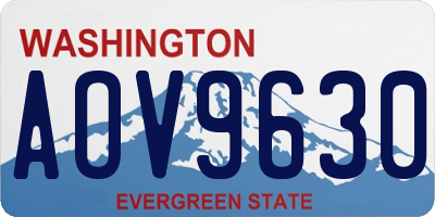 WA license plate AOV9630