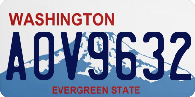 WA license plate AOV9632