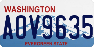 WA license plate AOV9635