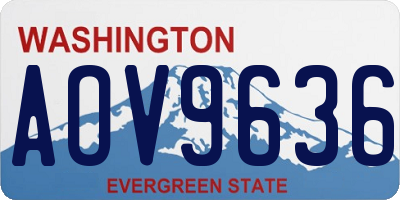 WA license plate AOV9636