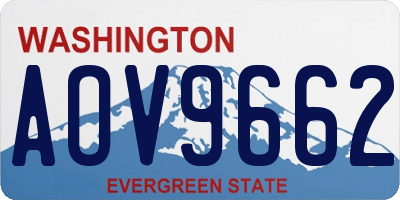 WA license plate AOV9662