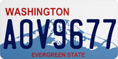 WA license plate AOV9677