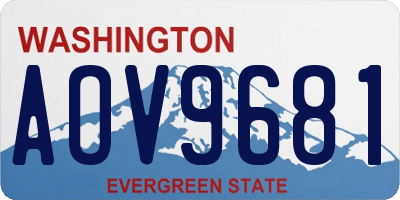 WA license plate AOV9681