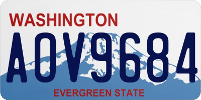 WA license plate AOV9684