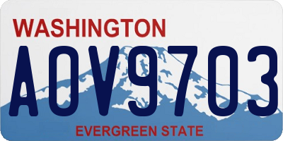 WA license plate AOV9703
