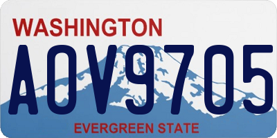 WA license plate AOV9705