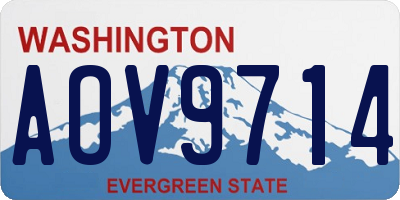 WA license plate AOV9714