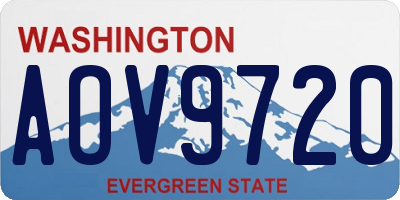 WA license plate AOV9720