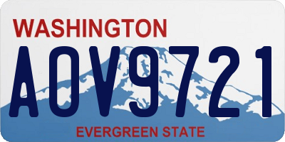 WA license plate AOV9721