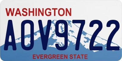 WA license plate AOV9722