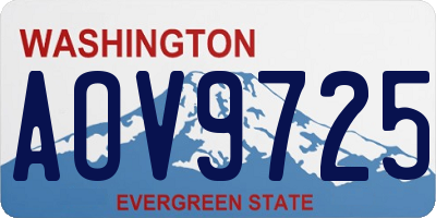 WA license plate AOV9725