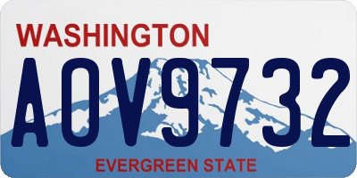 WA license plate AOV9732
