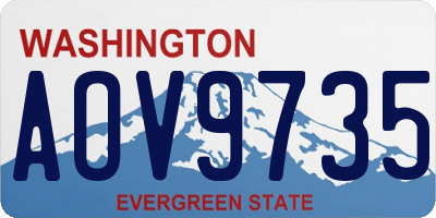 WA license plate AOV9735