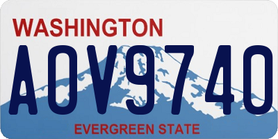 WA license plate AOV9740