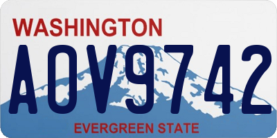 WA license plate AOV9742