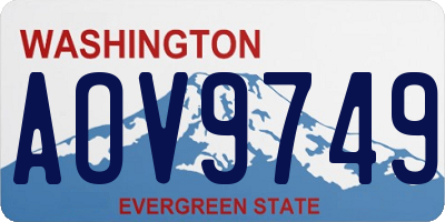WA license plate AOV9749