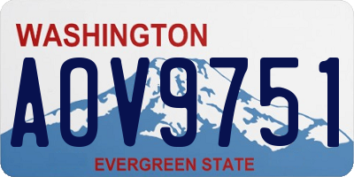 WA license plate AOV9751
