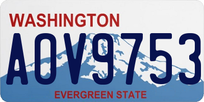WA license plate AOV9753