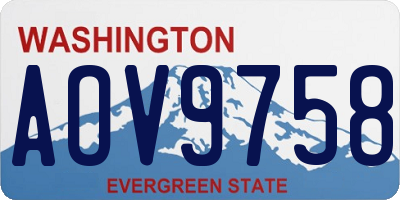 WA license plate AOV9758