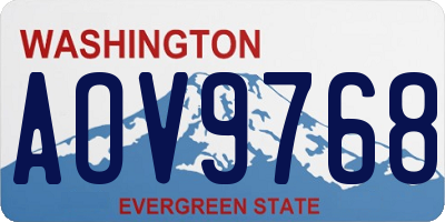 WA license plate AOV9768