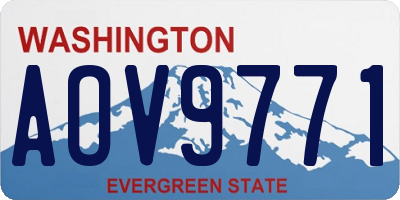 WA license plate AOV9771