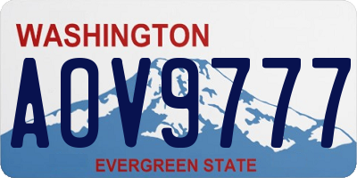 WA license plate AOV9777