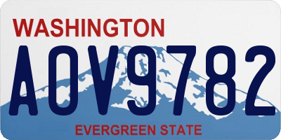 WA license plate AOV9782