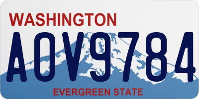 WA license plate AOV9784