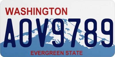 WA license plate AOV9789